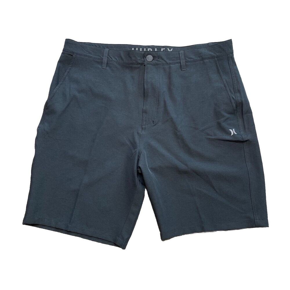 Hurley Mens Casual Chino Shorts Size 38 Gray Golf Pockets 9.5" Inseam Quick Dry